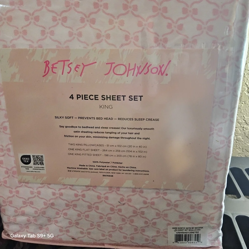Betsey Johnson Pink Sheet Set